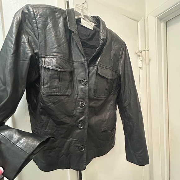 Zadig & Voltaire Liam black leather slim moto jacket fits small 4 6 - Picture 9 of 10